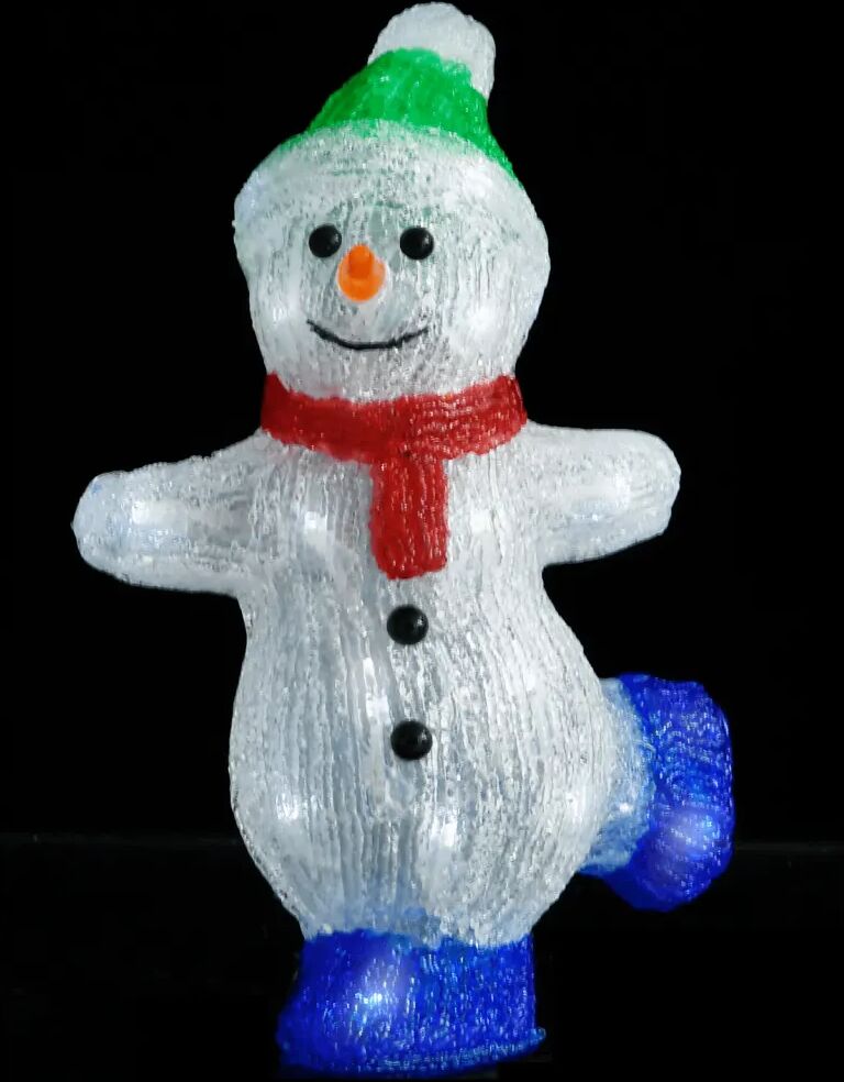 vidaXL Kerstfiguur sneeuwman LED binnen en buiten 30 cm acryl