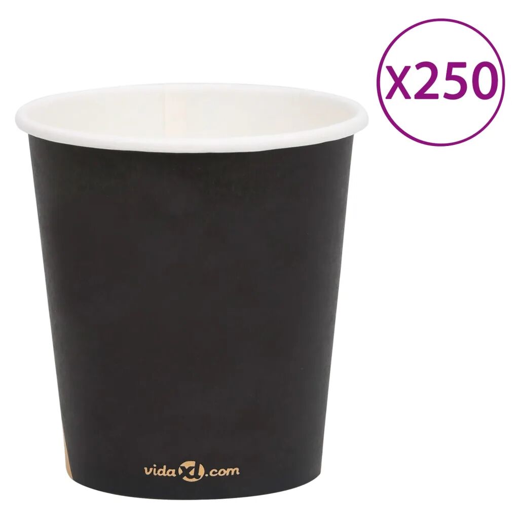 vidaXL 250 st Koffiebekers 200 ml papier zwart