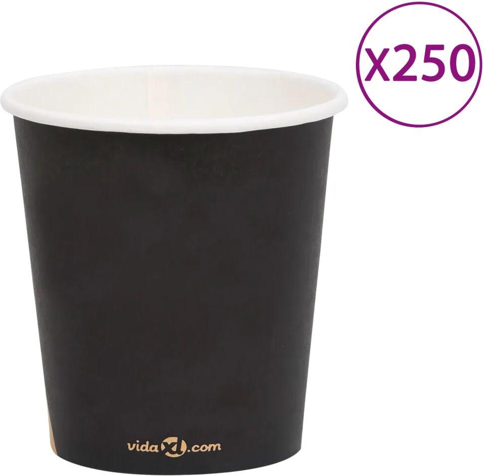 vidaXL 250 st Koffiebekers 200 ml papier zwart