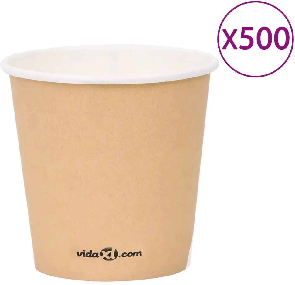 vidaXL 500 st Koffiebekers 120 ml papier bruin