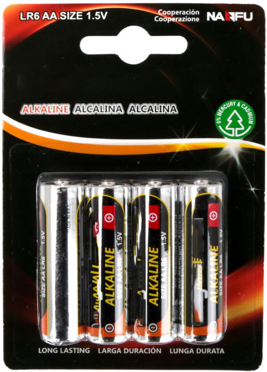 BES LED Batterij - Aigi Baty - AA/LR06 - 1.5V - Alkaline Batterijen - 4 Stuks