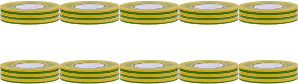 BES LED Isolatietape 10 Pack - Yurga - Groen/Geel - 20mmx20m