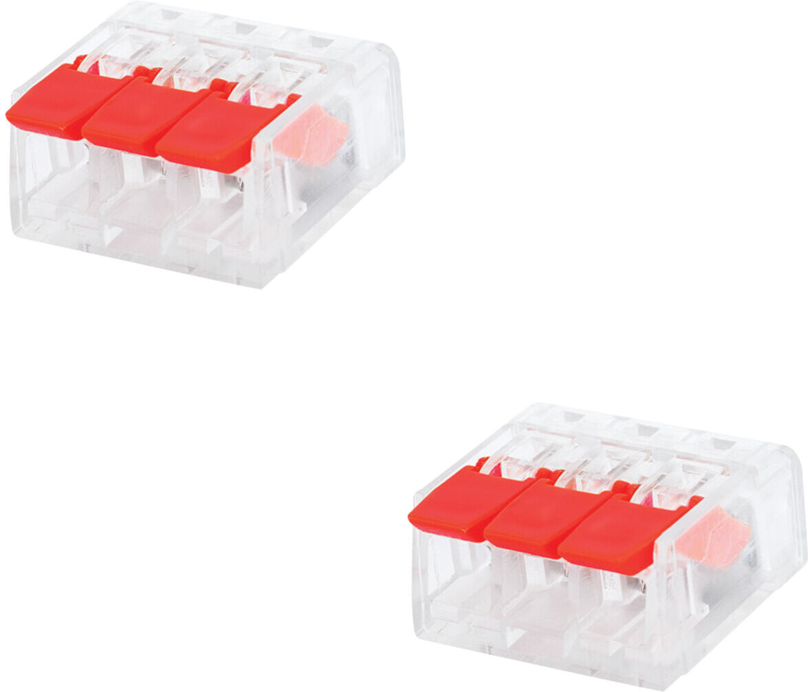 BES LED Lasklem Slim Set 2 Stuks - 3 Polig met Klemmetjes - Rood