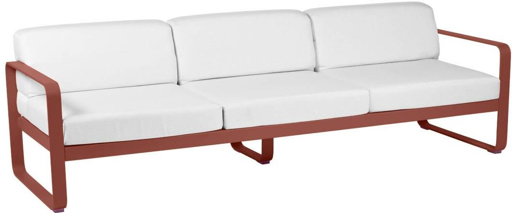 Fermob Bellevie 3-zits loungebank kussen grey taupe Red Ochre