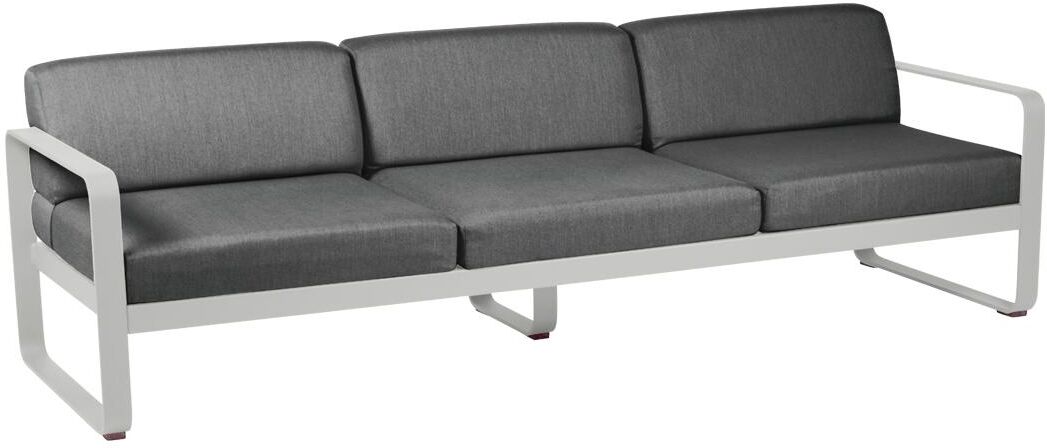 Fermob Bellevie 3-zit loungebank kussen antraciet Steel Grey