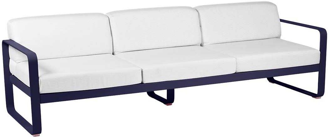 Fermob Bellevie 3 zits loungebank kussen wit Deep Blue