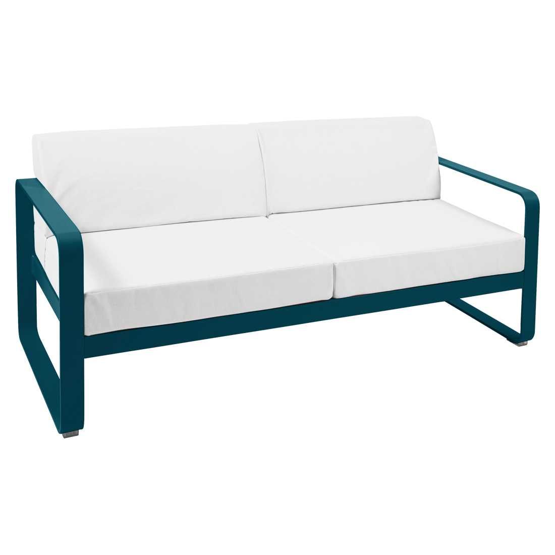 Fermob Bellevie 2-zits  loungebank kussen wit Acapulco Blue