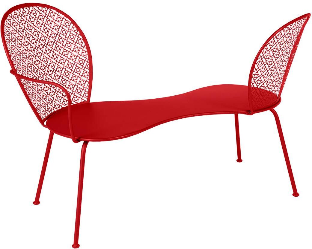 Fermob Lorette Conversation Bench tuinbank Poppy