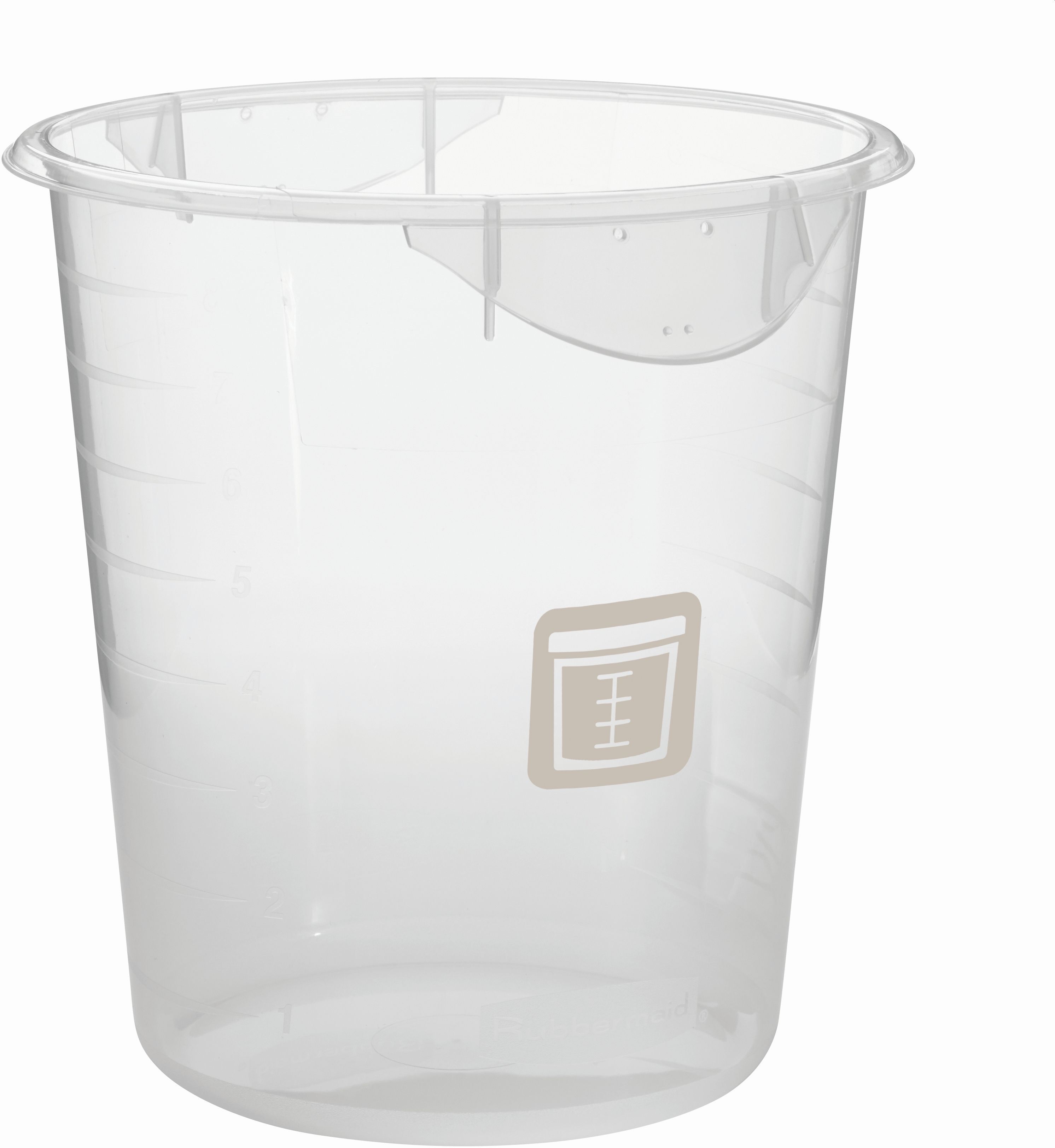 Rubbermaid Ronde container 7,6 ltr groente, Rubbermaid, model: VB 232639, 12 stuks per verpakking, transparant, bruin