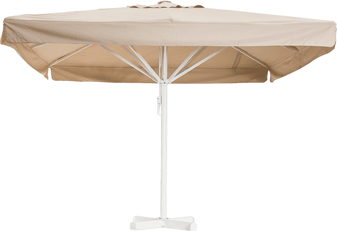 HVS-Furniture Horeca parasol, met volant, vierkant, beige, 3,5 meter