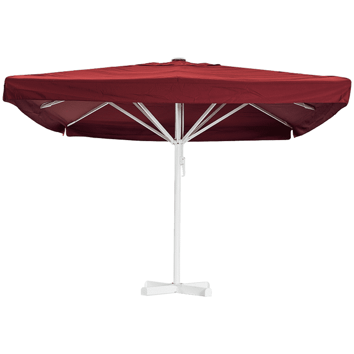 HVS-Furniture Horeca parasol, met volant, vierkant, bordeaux, 4,5 meter