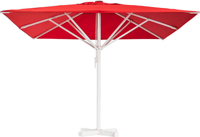 HVS-Furniture Horeca parasol, zonder volant, vierkant, rood, 4,5 meter