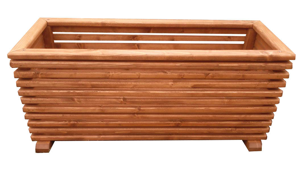 Elior Prostokątna duża drewniana donica do ogrodu - Lingo