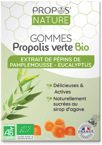 Propos'Nature Propos' Nature Apithérapie Gomme de Propolis Pépins de Pamplemousse Eucalyptus Bio 45g