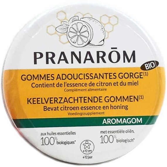 Pranarom Aromagom Gommes Miel / Citron 45g