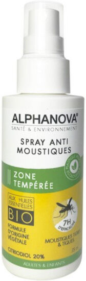 Alphanova Anti Moustique Zone Tempérée Spray 75ml