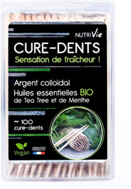 Nutrivie Cure Dents Argent Colloïdal Huiles Essentielles Bio 100 unités