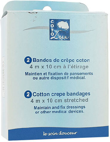 Tetra Medical Tetra Médical Bandes de Crèpe Coton 4cm x 10cm 2 unités