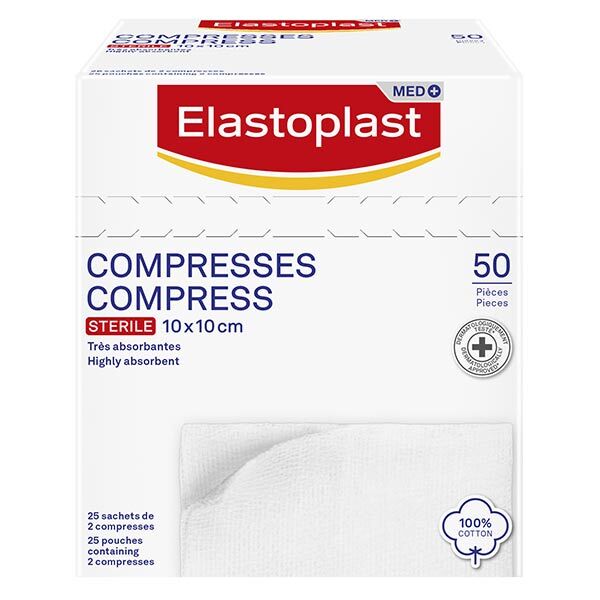 Elastoplast Compresses Stériles 10cm x 10cm 50 unités