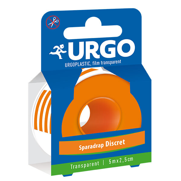 Urgo UrgoPlastic Sparadrap Transparent Rouleau 5m x 2,5cm