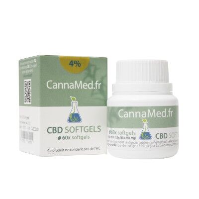 CannaMed.fr Boite de 60 capsules de 6,4 mg de CBD (4%)