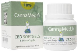 CannaMed.fr Boite de 60 capsules de 16 mg de CBD (10%)