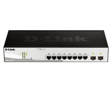 D-Link Switch Ethernet  Gigabit, 10/100/1000Mbit/s, 10 porte, Montaggio rack, DGS-1210-10