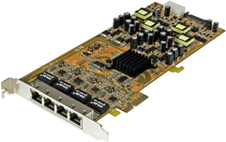 Startech Adattatore di rete .com scheda di rete pcie gigabit power over ethernet a 4 porte st4000pe