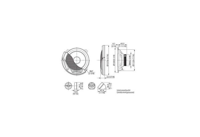 Kenwood KFC-E130P Sistema di Altoparlanti, Nero/Antracite