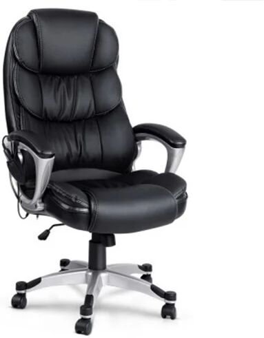 Unbranded 8 Point PU Leather Reclining Massage Chair - Black