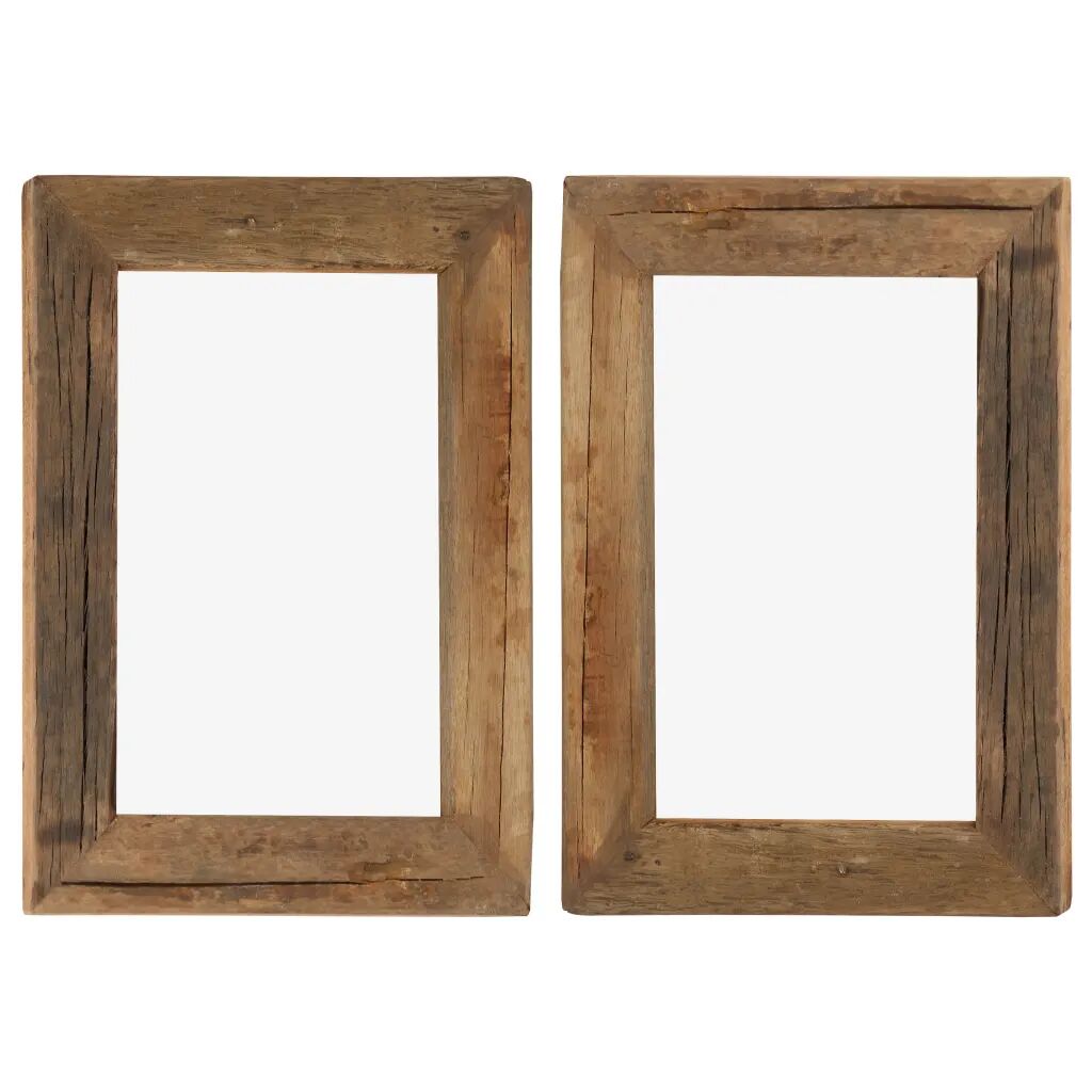 vidaXL Cadres photo 2 pcs 30x40cm Bois de récupération solide et verre