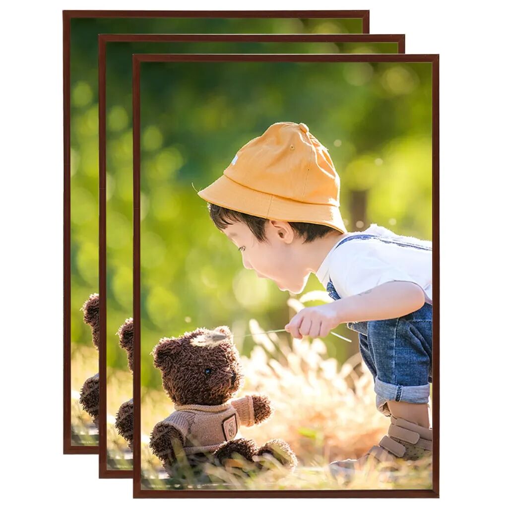 vidaXL Collage de cadres photo 3 pcs de mur table Bronze 29,7x42cm MDF