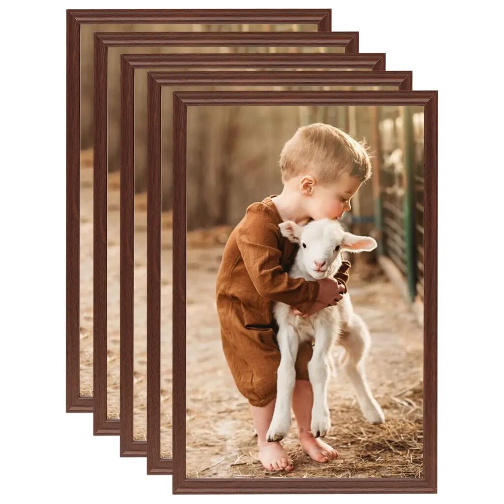 vidaXL Collage de cadres photo 5 pcs de mur table Marron 50x70 cm MDF