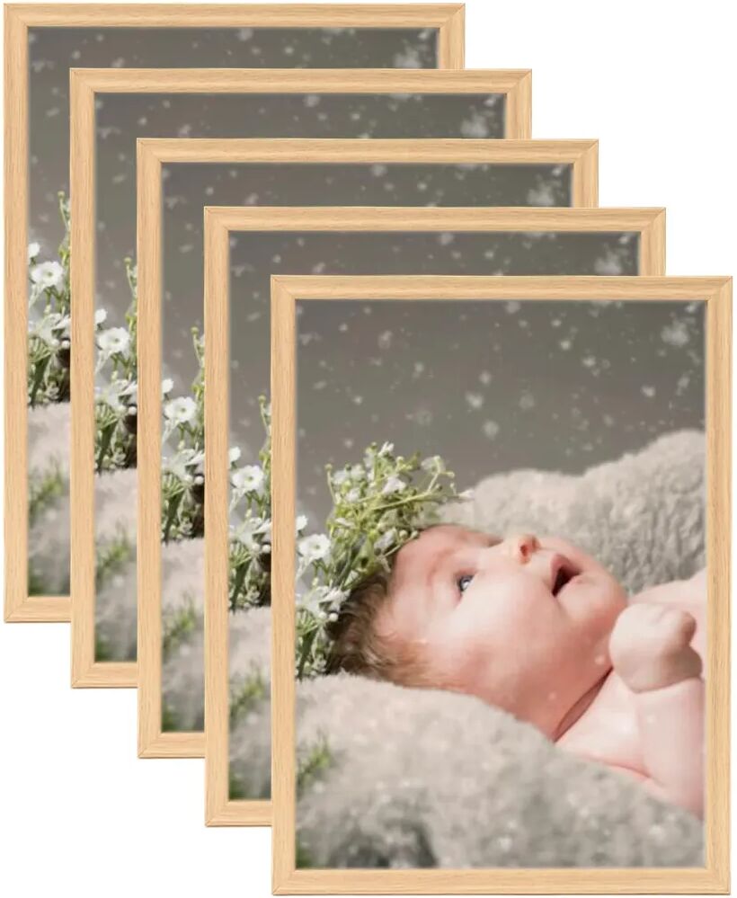 vidaXL Collage de cadres photo 5 pcs de mur table Chêne clair 13x18 cm