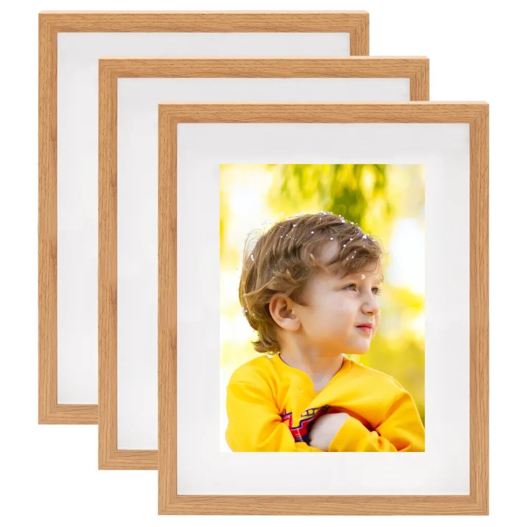 vidaXL Cadres photo 3D 3 pcs Chêne 21x29,7 cm pour photos 15x20 cm