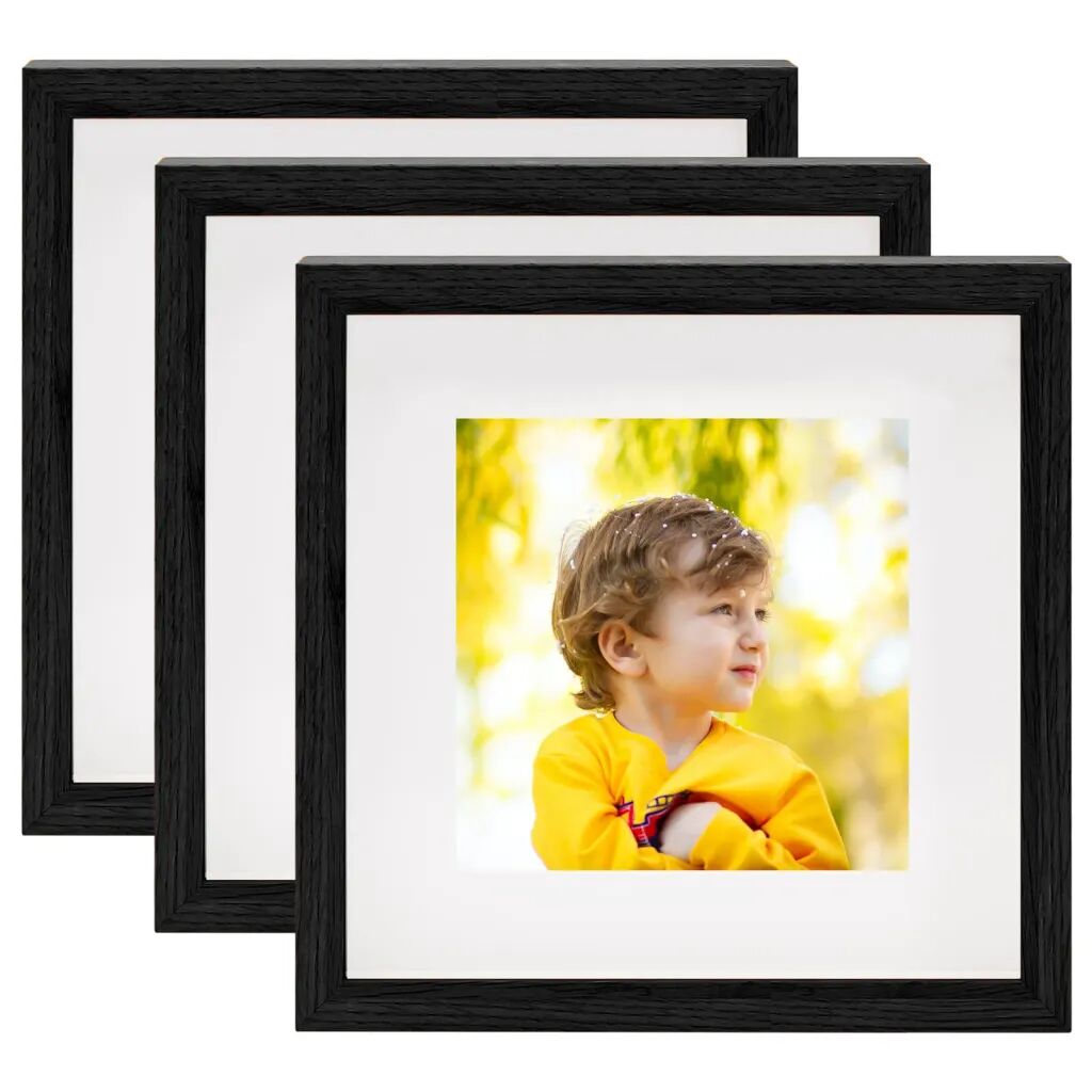 vidaXL Cadres photo 3D 3 pcs Noir 23x23 cm pour photos 13x13 cm