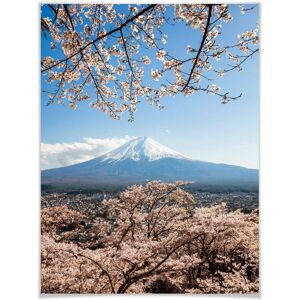 Wall-Art Poster »Mount Fuji Japan«, Berge, (1 St.), Poster ohne Bilderrahmen bunt Größe