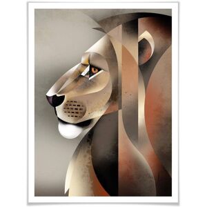 Wall-Art Poster »Lion«, Löwen, (1 St.), Poster ohne Bilderrahmen bunt Größe