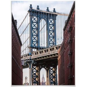 Wall-Art Poster »Brooklyn Bridge«, Brücken, (1 St.), Poster ohne Bilderrahmen bunt Größe