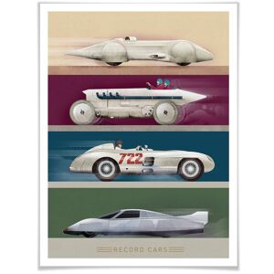 Wall-Art Poster »Record Cars«, Autos, (1 St.), Poster ohne Bilderrahmen bunt Größe