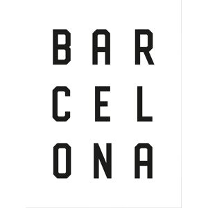 Wall-Art Poster »Typographie Barcelona Schriftzug«, Poster ohne Bilderrahmen weiss Größe