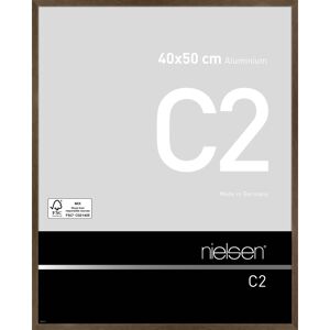 Nielsen Design Nielsen C2 Aluminium-Bilderrahmen - struktur-walnuss matt - Rahmen: 40,8 x 50,8 cm - für Bilder bis 40 x 50 cm