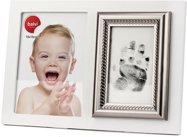 Balvi fotorahmen Baby mit Druckset 13 x 18 cm Holz weiss