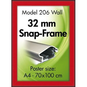 DSI Alu Plakatramme, Snap-Frame, 50 X 70 Cm, Rød