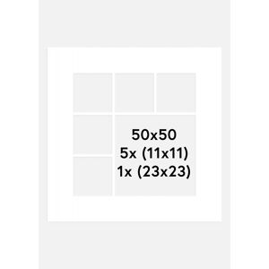 Galleri 1 Passepartout Hvid (Hvid Kerne) Collage 6 Billeder 50x50 Cm