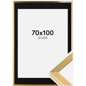 Ram med passepartou Ramme Selection Guld 70x100 Cm - Passepartout Sort 62x85 Cm