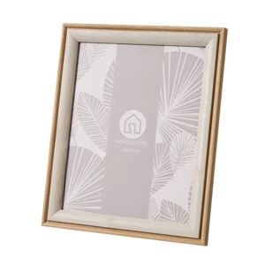 LOLAhome Marco de fotos con moldura doble blanco de cristal y madera para foto de 20x25 cm
