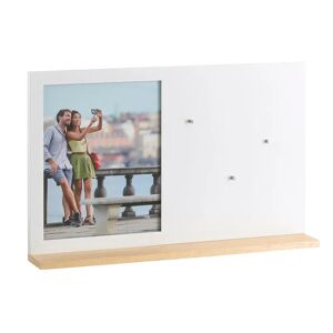 LOLAhome Estante portafotos de madera blanco de 29x7x46 cm