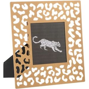 LOLAhome Marco de fotos animal print con calado dorado de metal de 20x20 cm