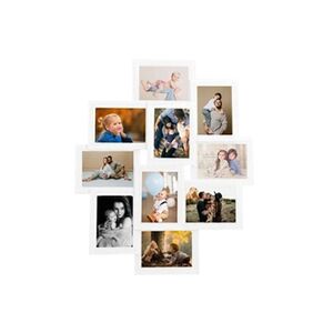 VIDAXL Collage de cadres photo pour photo de 10x(13x18 cm) Blanc MDF - Publicité